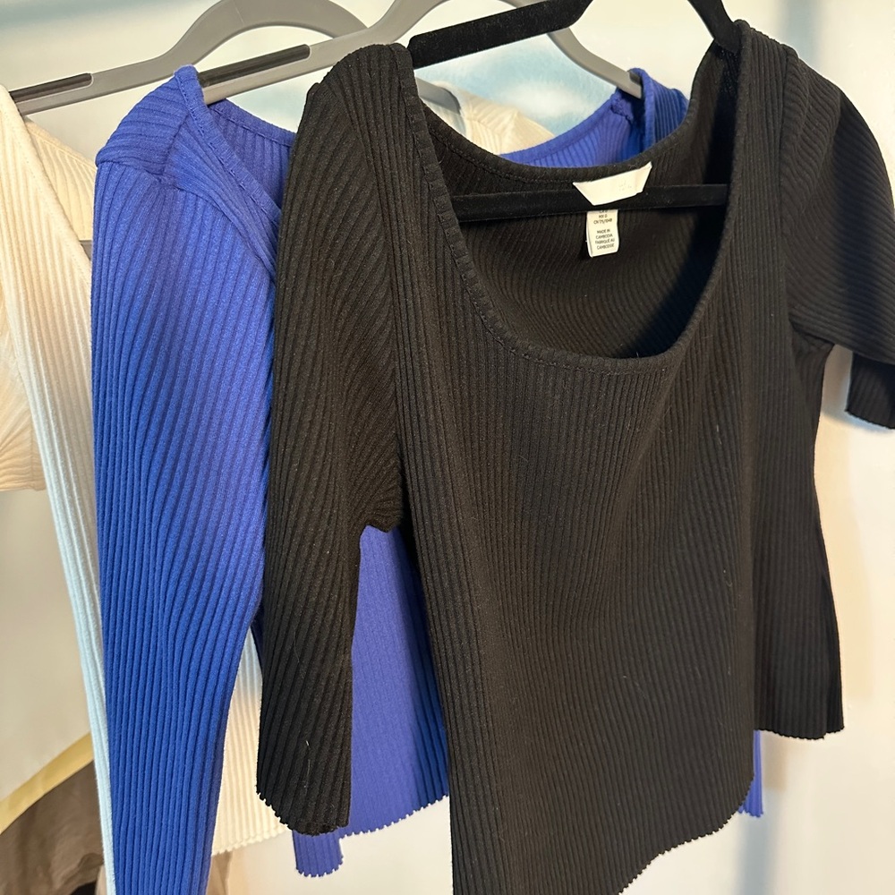 BUNDLE H&M Ribbed Top Square Neck NWOT